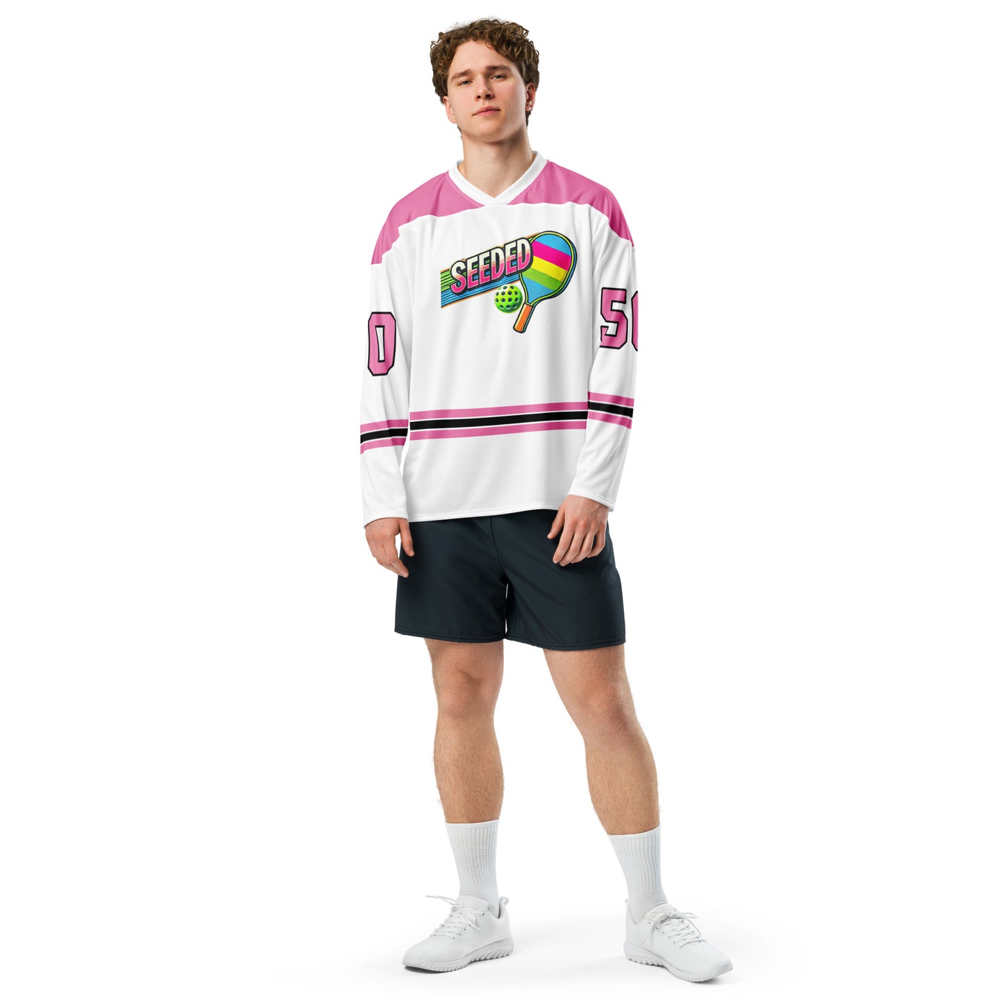 Seeded Pickleball Pink Hockey Jersey