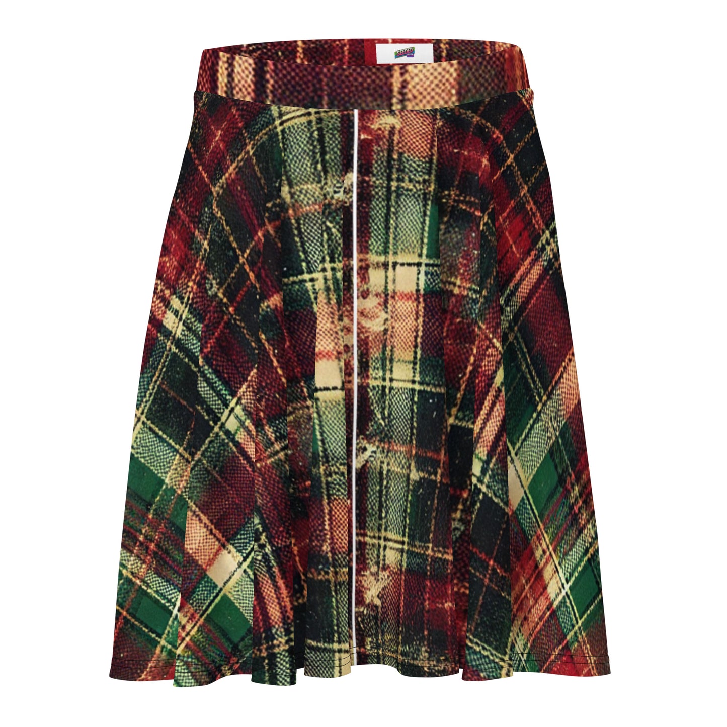 Red & Green Flannelette Skater Skirt