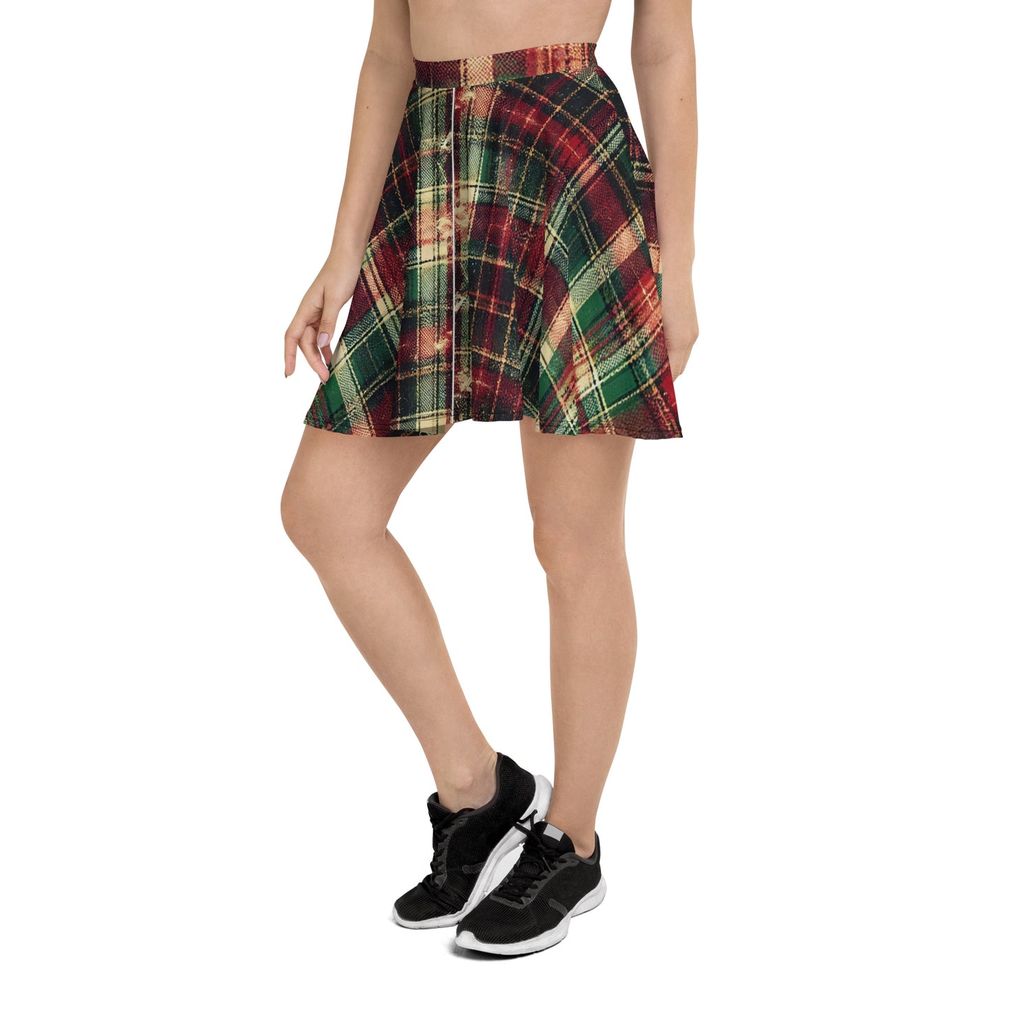 Red & Green Flannelette Skater Skirt