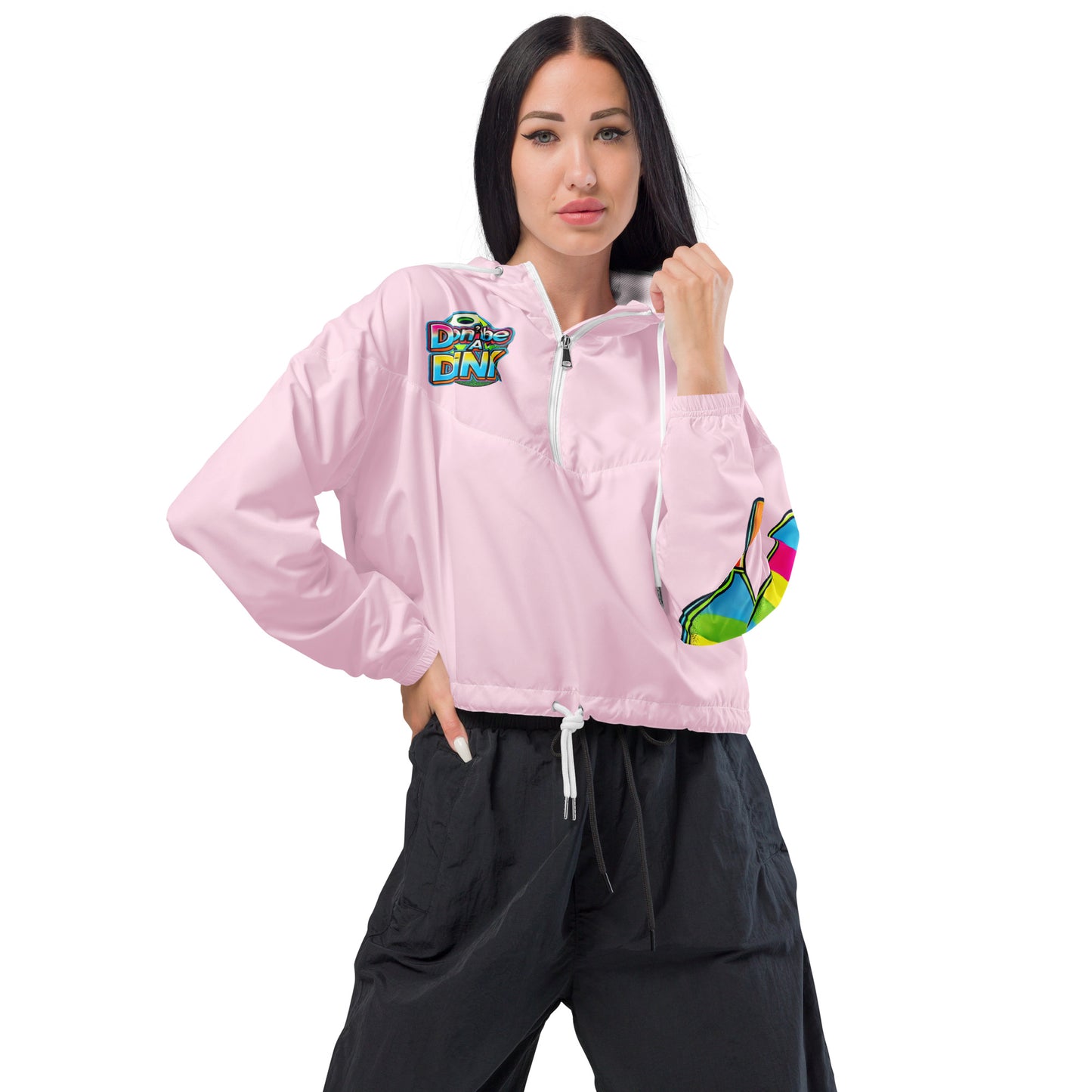 Don't be a Dink - Women’s Pickleball cropped windbreaker