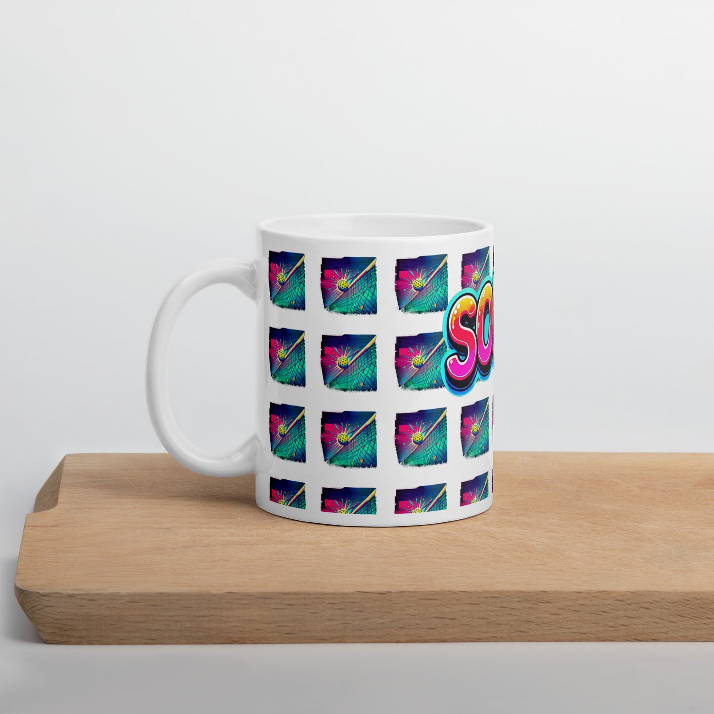 Sorry - Seeded Pickleball White glossy mug