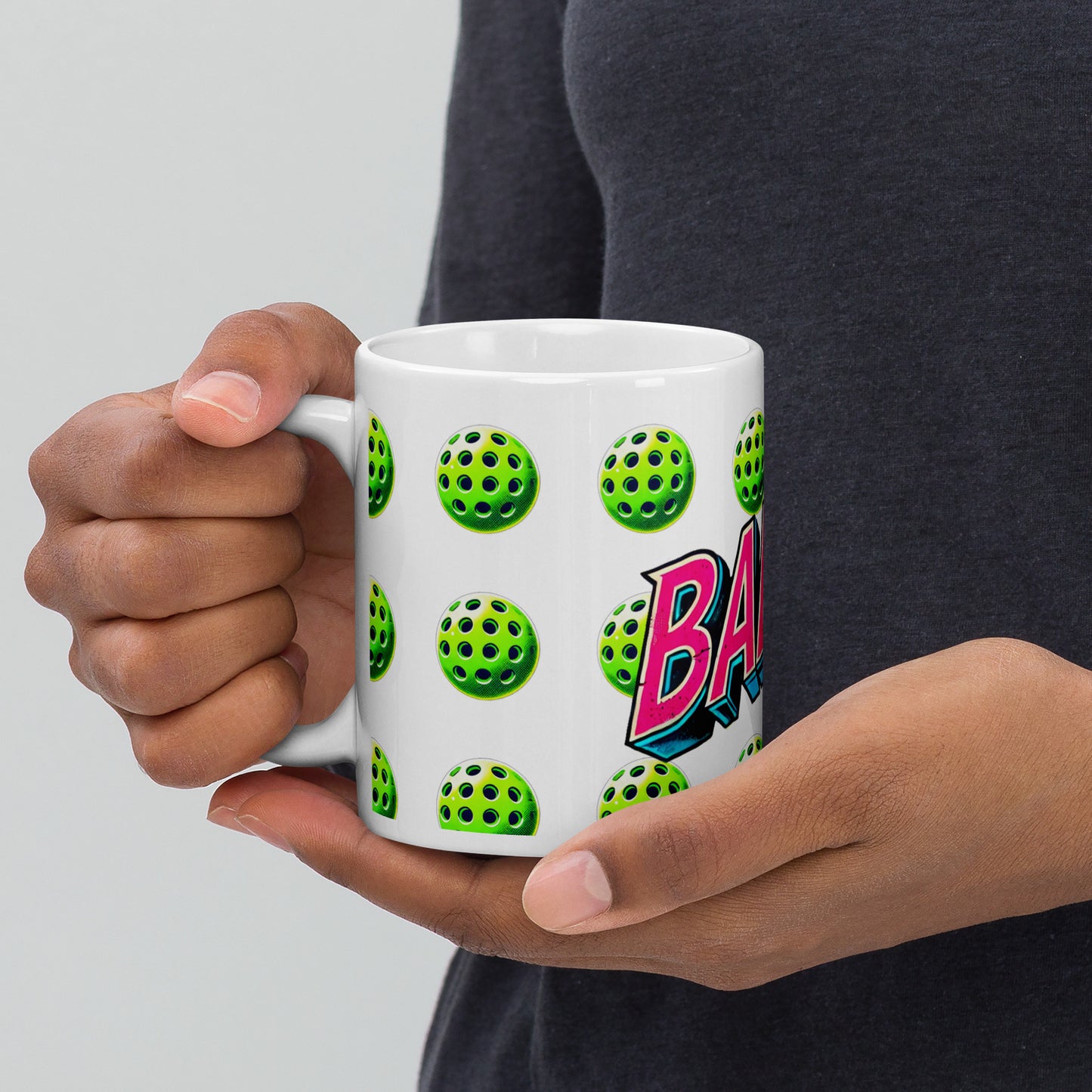 Baller - Seeded Pickleball White glossy mug