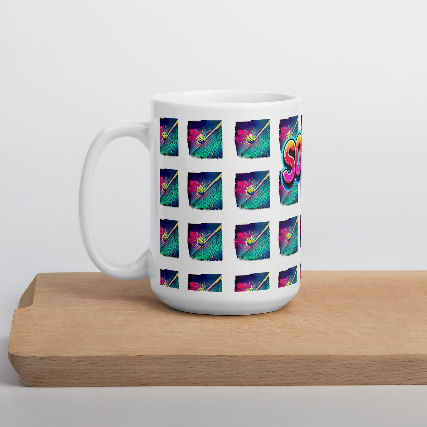 Sorry - Seeded Pickleball White glossy mug