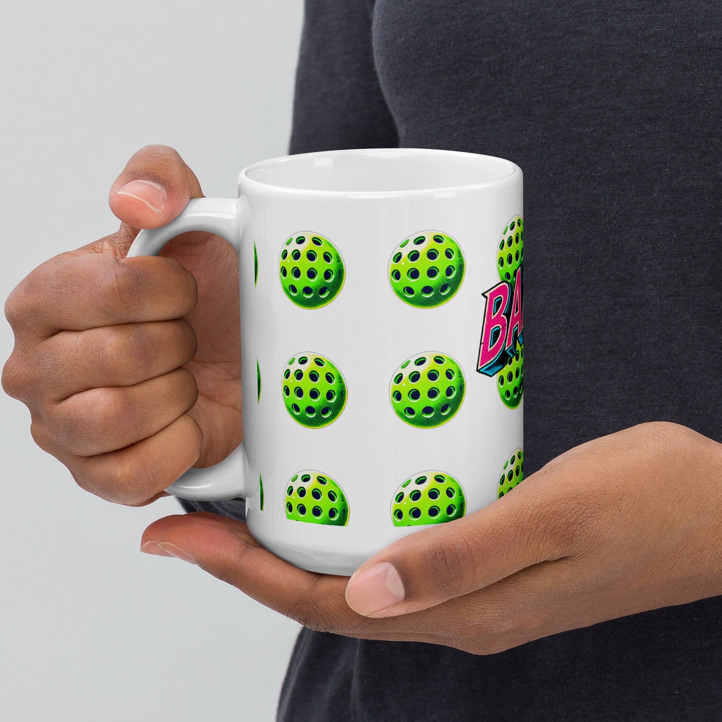 Baller - Seeded Pickleball White glossy mug