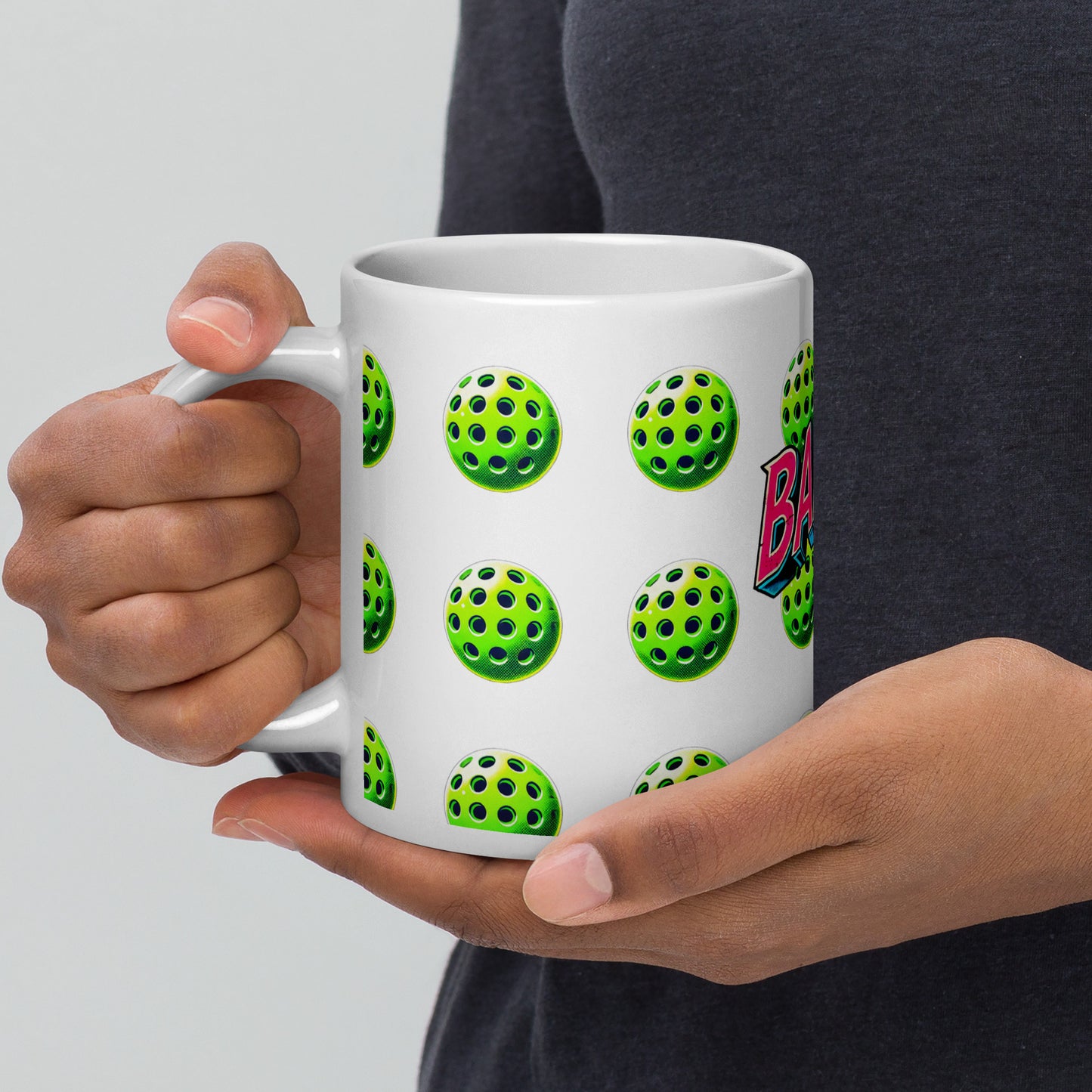 Baller - Seeded Pickleball White glossy mug